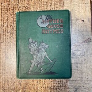 Vintage Leatherbound Mother Goose Rhymes Illustrated Hardcover Childrens Book